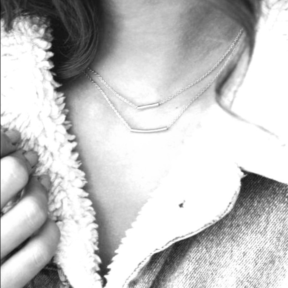 NIB Summer & Rose necklace dainty double bar - Picture 2 of 3